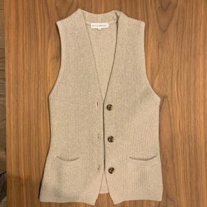 White + Warren Beige Sweater Vest